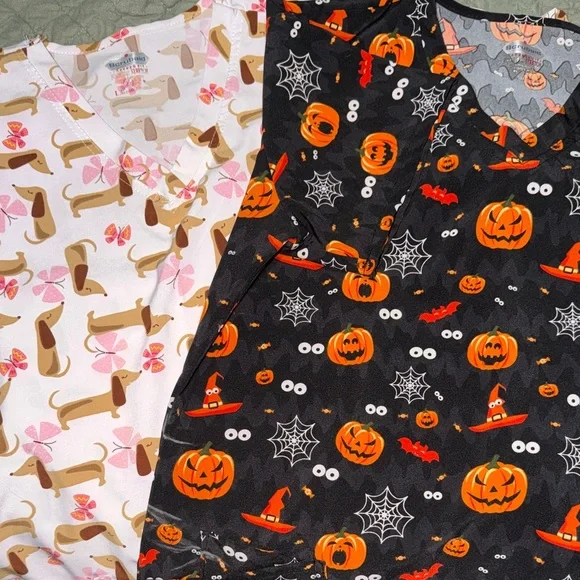 Colorful Patterned Scrub Tops - Bundle Size Large - Picture 6 of 12